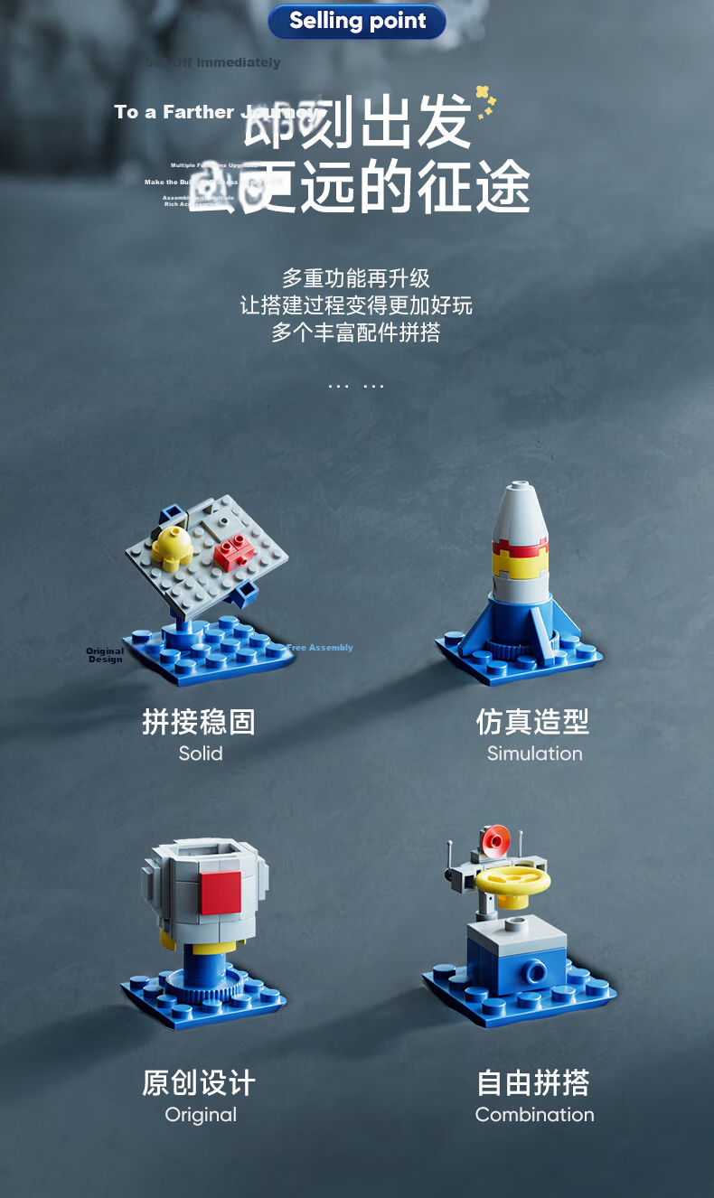 Shangyun Military LEGO Building Blocks Assembly Children's Toy Boys Rocket Space Model 6-12 Years Birthday Gift 8-12 Years 3