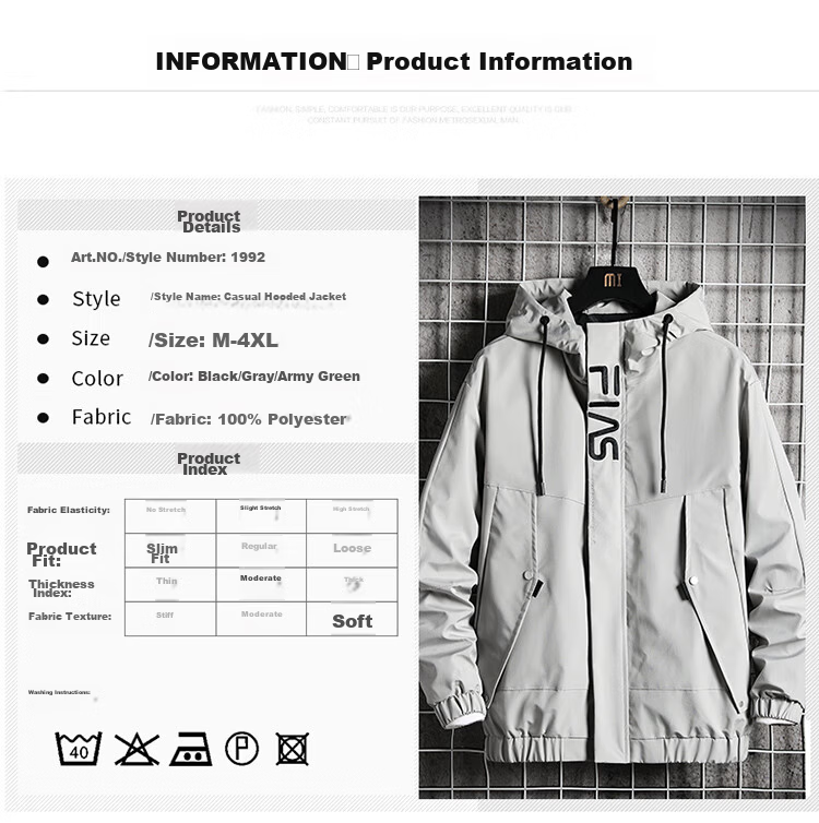 Touhaoqingnian Men's Windbreaker Jacket, Autumn And Winter Fleece-Lined Thick Workwear, Loose-Fitting Hooded Sports Coat for Men, Green, Size L 6