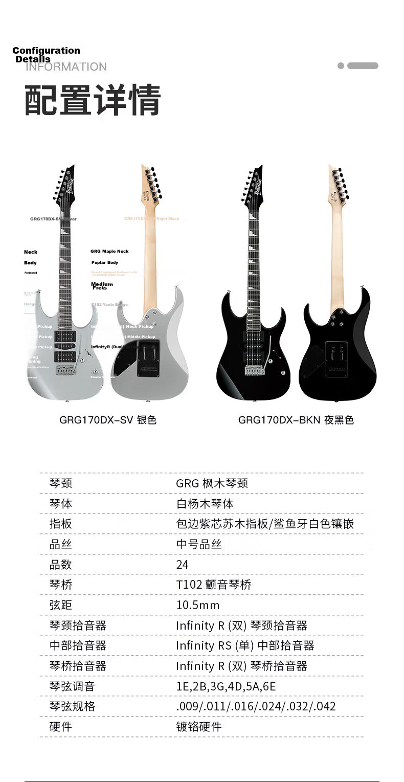 IBANEZ GRG170DX Electric Guitar for Beginners, Students, Entry-Level Practice And Performance, BKN Black 2