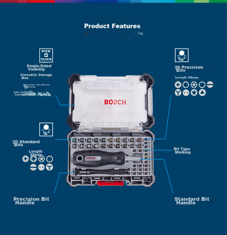 Bosch Precision Screwdriver Bit Set 43-Piece Laptop Disassembly with Handle and Extension Rod 4