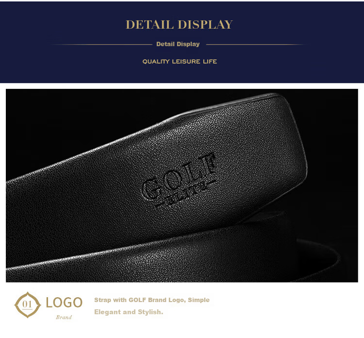 GOLF Double-Sided Genuine Leather Men's Automatic Buckle Belt Gift Box Set for Dad Boyfriend 19