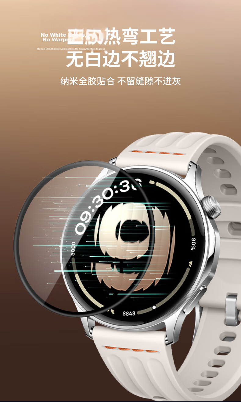 Smorss Dust-Free Case Instant Apply 2-Pack Screen Protector for OPPO Watch S, Non-Tempered Composite Watch Film, Anti-Drop, Scratch-Resistant, Ultra-Clear, Anti-Fingerprint Black 10
