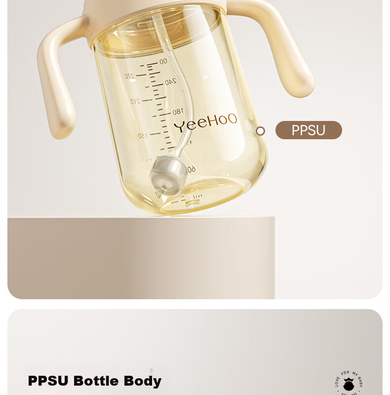 YEEHOO Duck-Billed Cup for Learning to Drink Water, Baby Sippy Cup with Straw, Anti-Choking Design for Young Infants, Suitable for 6 Months And Above 18