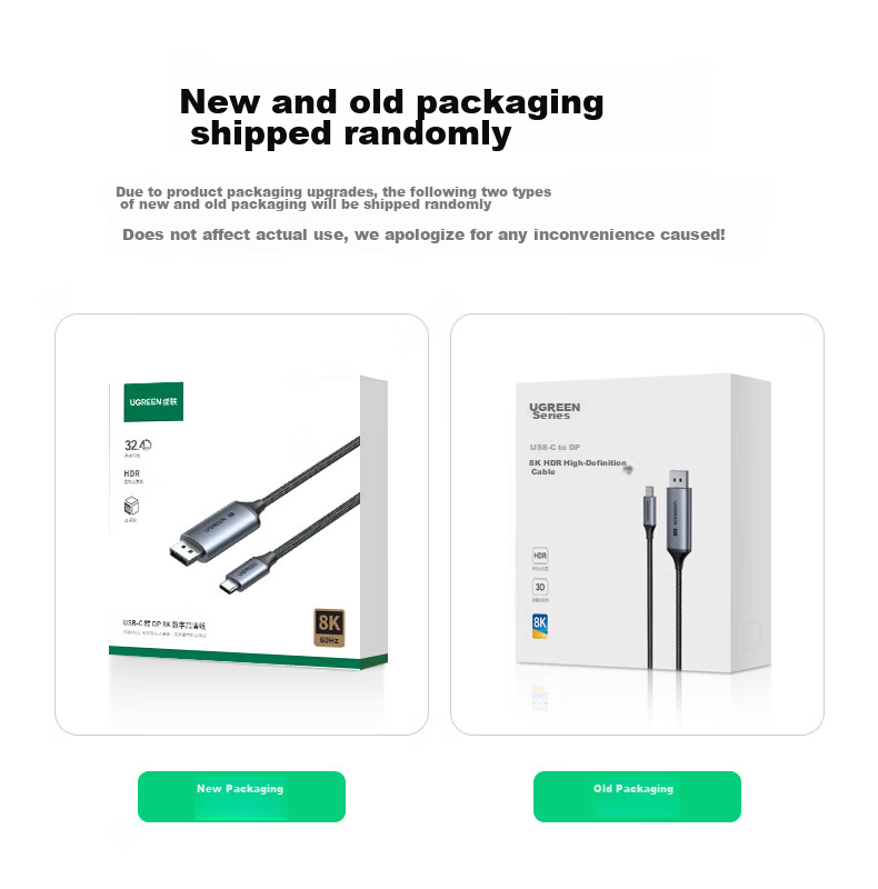 Ugreen Type-C to DP1.4 Cable USB-C Adapter for Thunderbolt 4/5 8K60/2K540Hz Apple MacBook External Monitor Connection Cable 1.5m 29