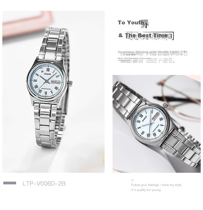 CASIO Women's Watch Simple Elegant Analog Quartz LTP-V006D-1B Valentine's Day Gift for Girlfriend 15