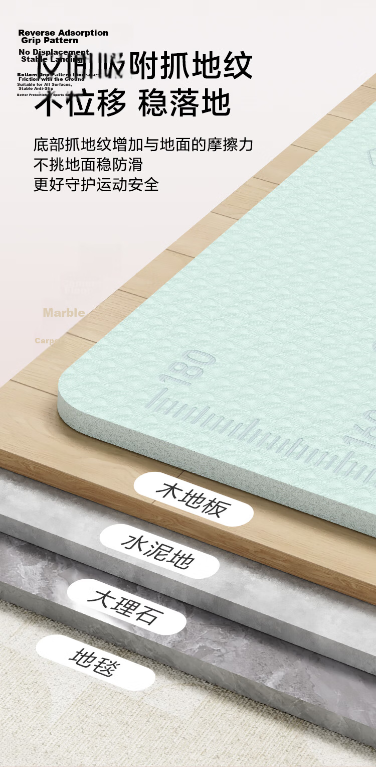 JD Original Double-Sided Parent-Child Mat, Yoga Mat, Large Size for Two People, Extra Large And Wide, Thick Fitness Mat, Floor Mat, Gree 7