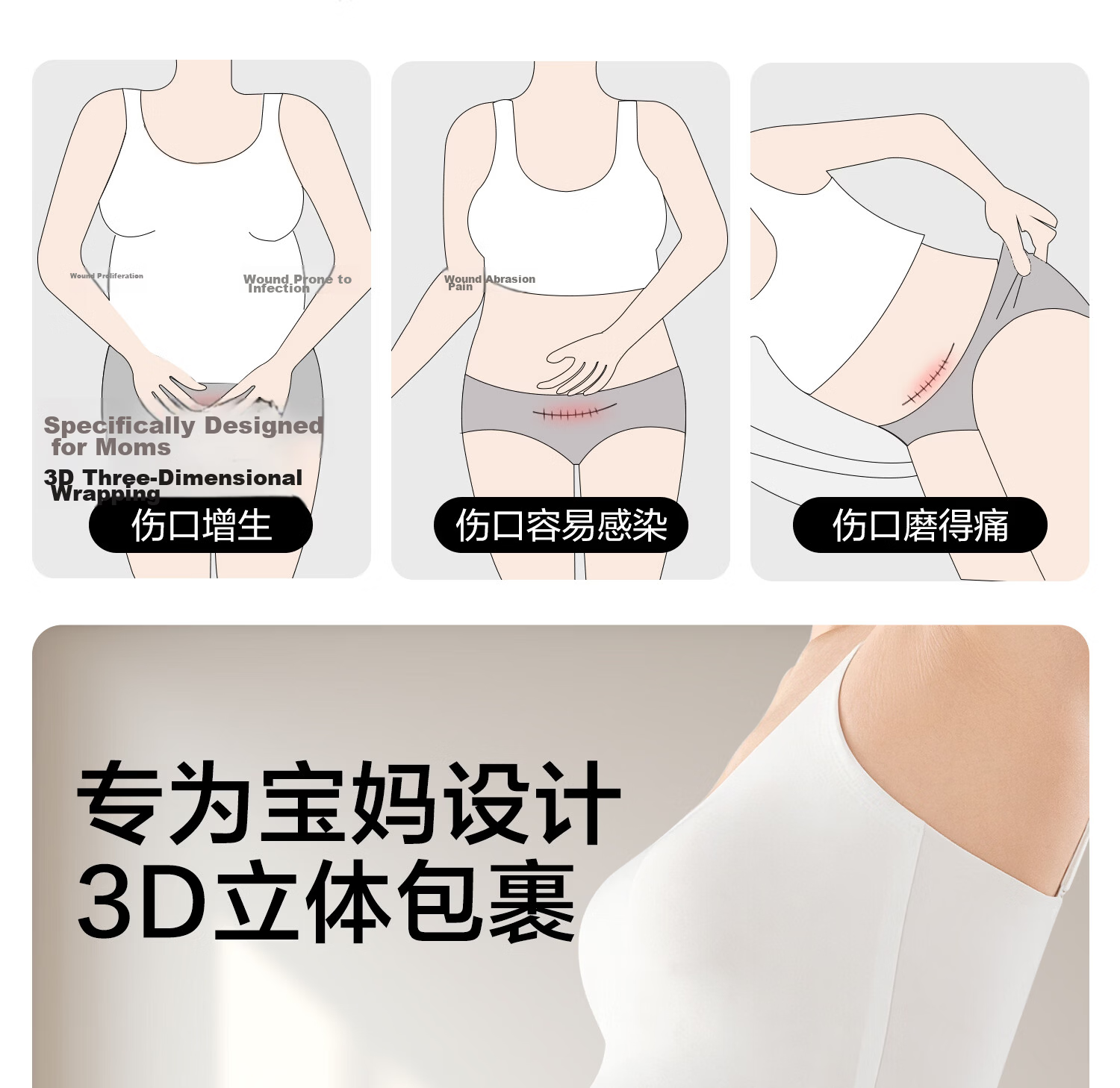 BADIGAO Disposable High-Waist Cotton Maternity Postpartum C-Section Underwear Shorts Day-Use 5XL 6