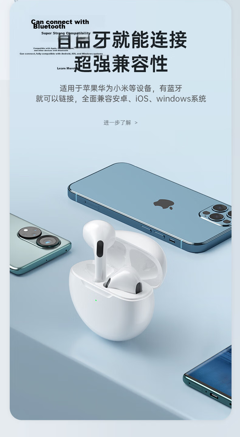 Zhiguozhe Bluetooth Earphones Semi-In-Ear Wireless for Huawei Honor Phones 2026 Latest Long Battery Life Music Noise Cancelling Compatible with Xiaomi Vivo Ear-Friendly 14