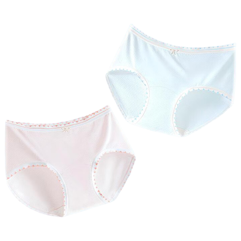 Herbal Fresh Green Teen Girl Ice Silk Panties Cooling Breathable Tencel Gusset 10A Antibacterial Skin-Friendly Comfortable Sterile Packaging
