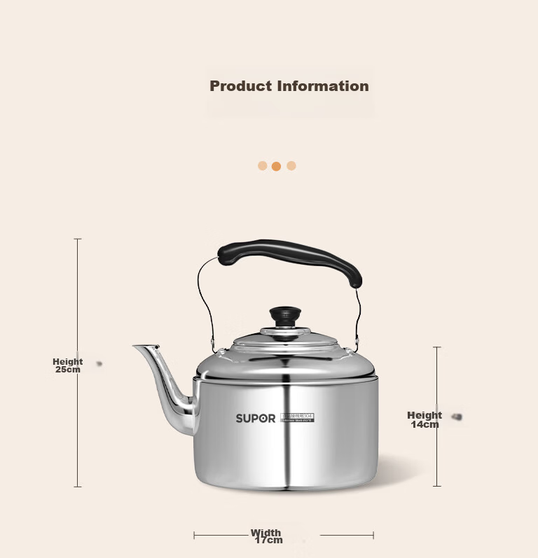 SUPOR Stylish Mingyin 304 Stainless Steel 5L Kettle Gas Stove Flame Special SS50Q1 Whistling Kettle 19