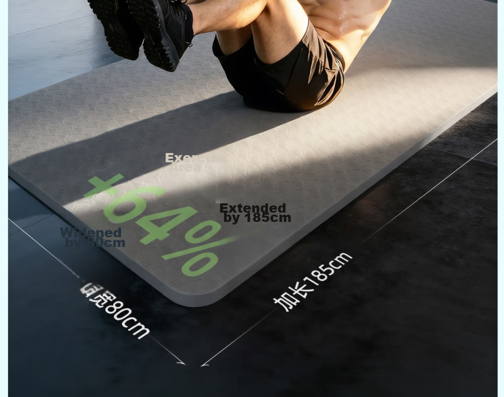 Li-Ning TPE Yoga Mat Unisex Fitness Extra Wide Thick Professional Non-Slip Jump Rope Exercise Mat Soundproof Shock Absorption Floor Mat 5