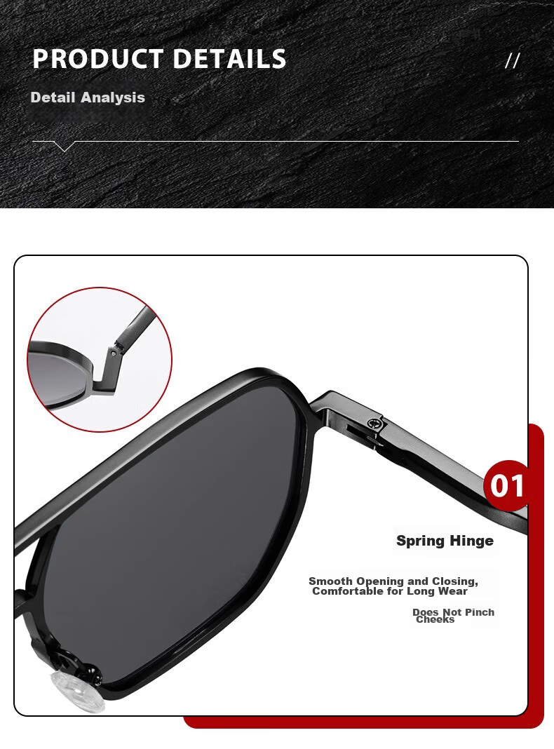 GOGOSOON Premium Aluminum-Magnesium Polarized Photochromic Sunglasses for Driving And Fishing, UV Protection Men's Sunglasses 8