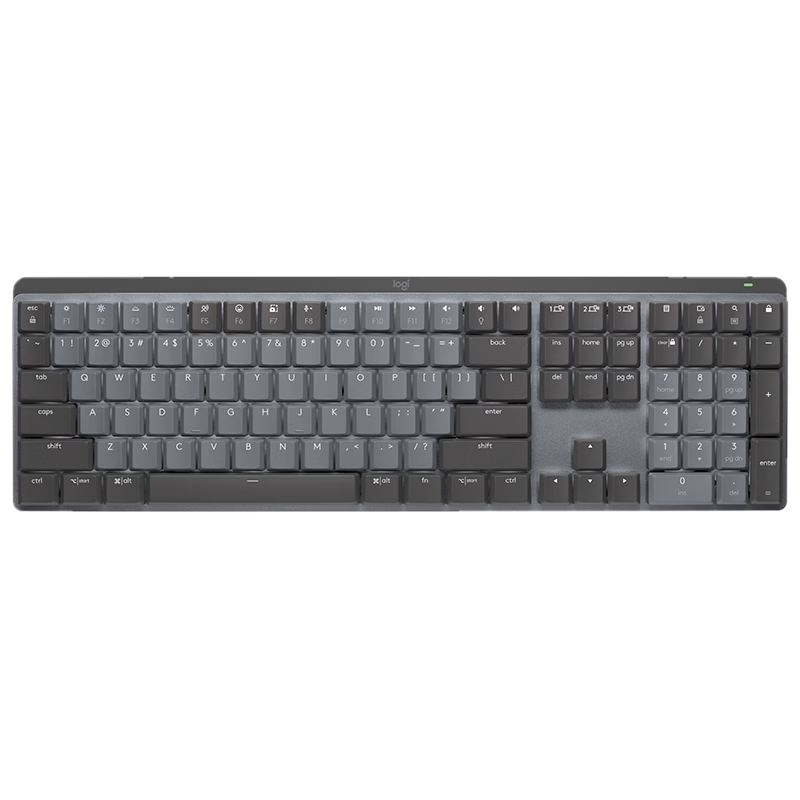 Logitech Master Series MX Mechanical Business Low-Noise Wireless Dual-Mode Low-Profile Mechanical Keyboard Smart Full-Size Tactile Blue Switch 110 Keys