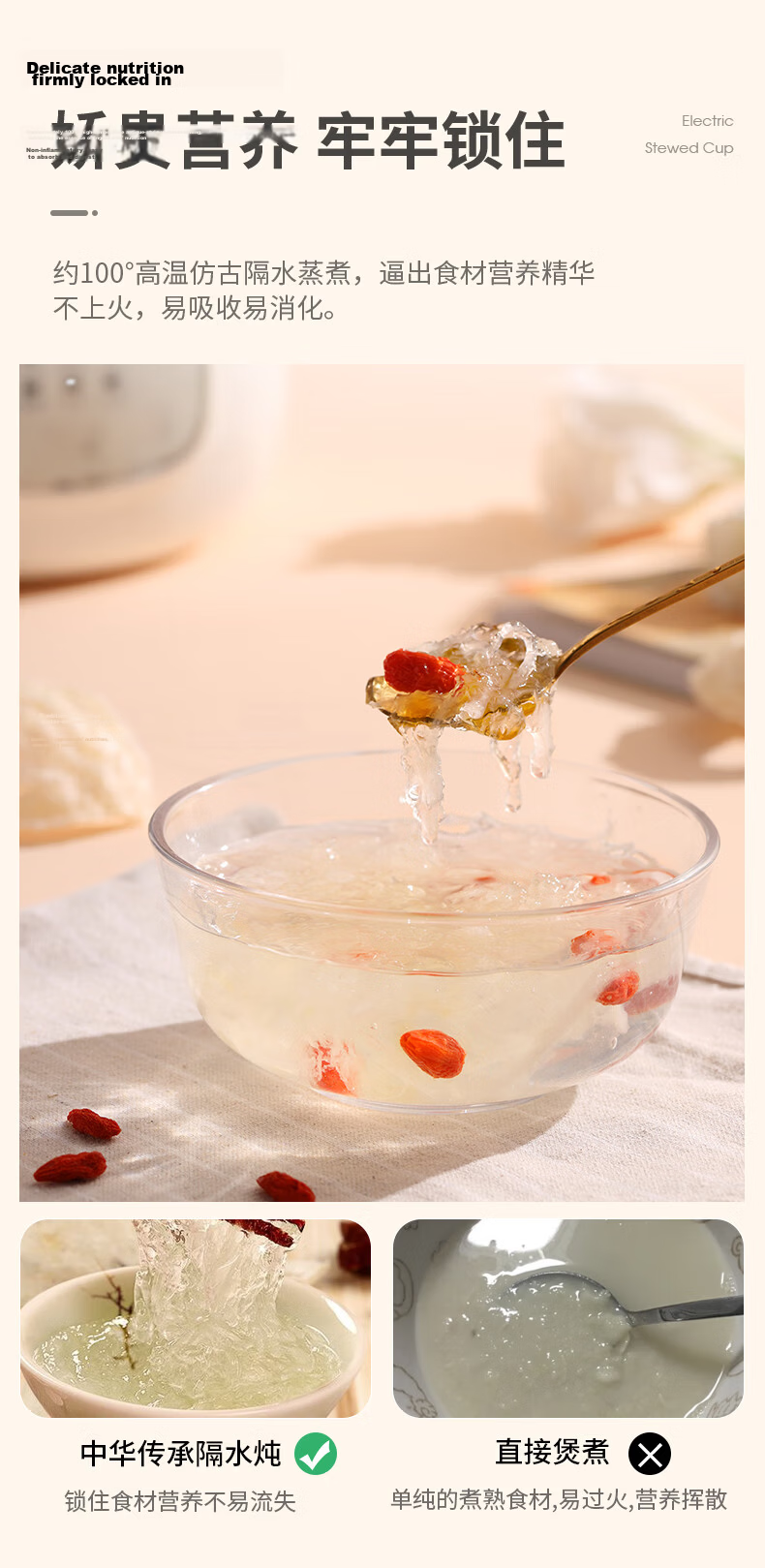 LOTOR Electric Stew Pot for Porridge and Soup Baby Food Cooker Rice Oil Separation Micro-Pressure Direct Stew Cooking Machine Dry Stew Special Stew Pot【Price Guarantee 618】 11