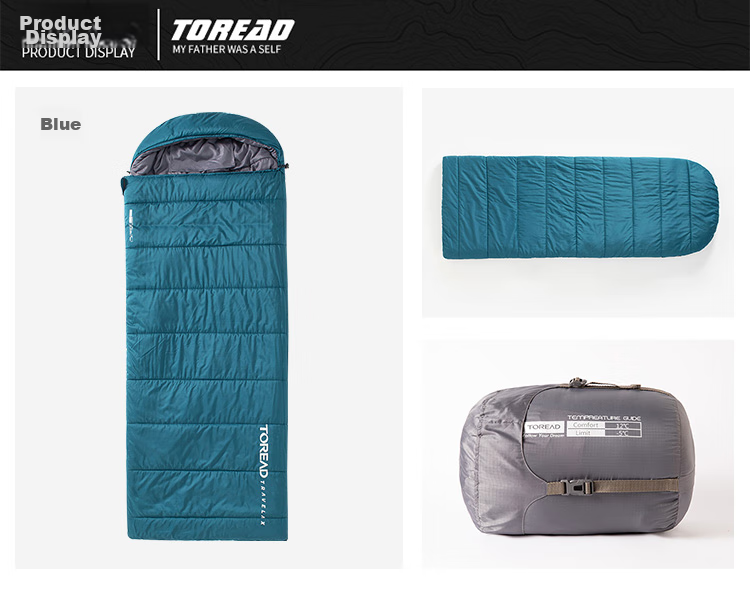 TOREAD Cotton Sleeping Bag, All-Season Outdoor Camping, Moisture-Proof, Portable, Envelope-Style, Thickened, Warm Blanket TECCCM90739 5
