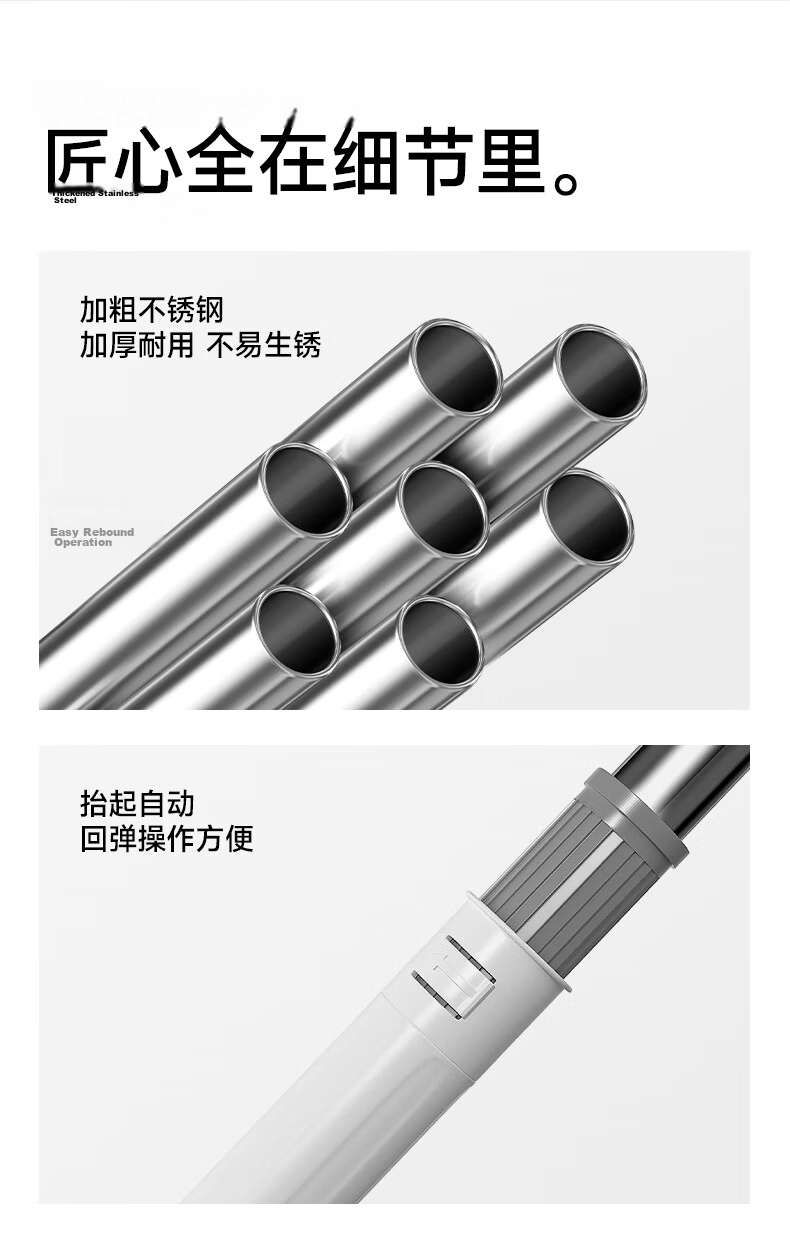 Wuyuehua Wide Mop, 55CM Wide X 138CM Long, 1 Cloth, No Hand Washing Required, Self-Wringing, Card Lock, Self-Tightening Water Mop for Home Use, Extra Large Mop Head 16