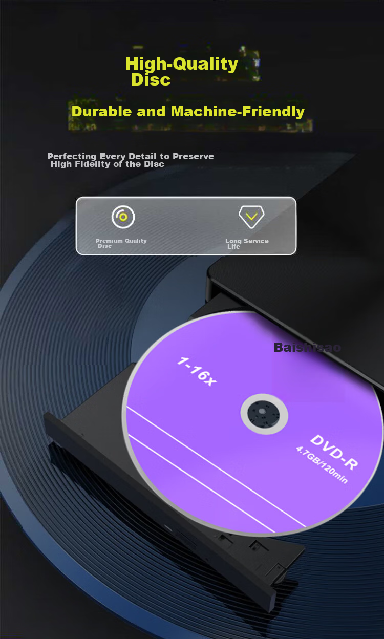 Baishiman DVD Discs/DVD+R Blank Discs for Home, Business, And Office Use, 10 Pieces in A Barrel, Stable Recording 6