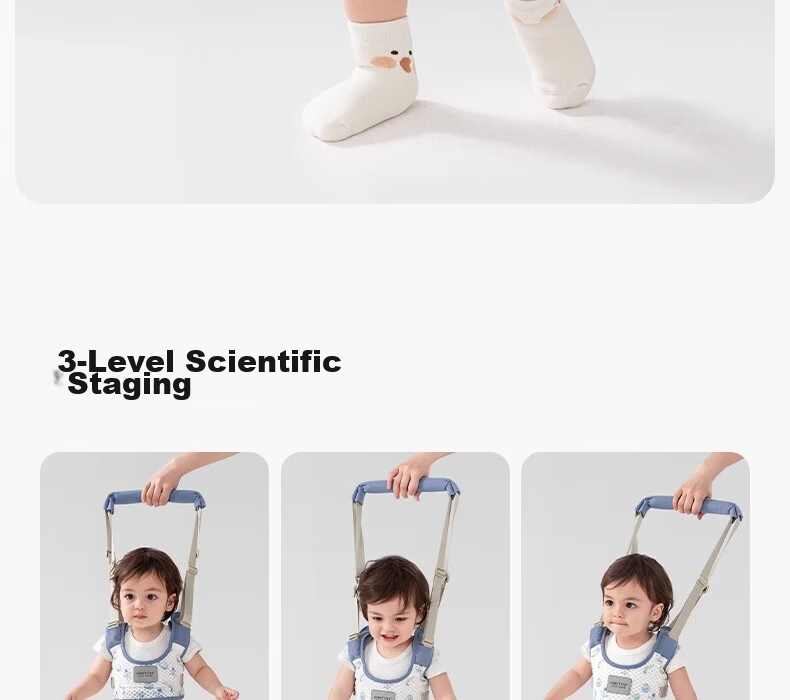 Beitais Baby Walking Harness Anti-Choke Breathable Toddler Walking Stand Fall Prevention Safety Strap Spruce Blue 3