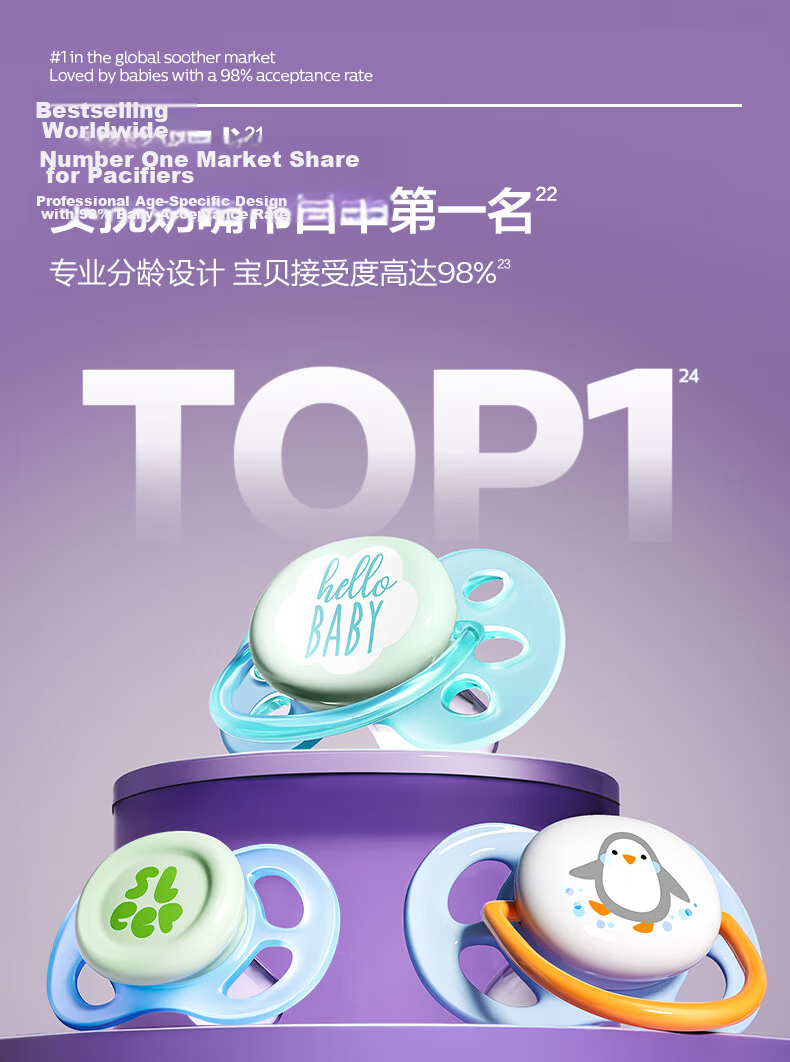 AVENT Philips AVENT Pacifier for 0 to 3-6 Months And Over One Year Old Newborns, Anti-Colic Silicone Baby Bottle 5