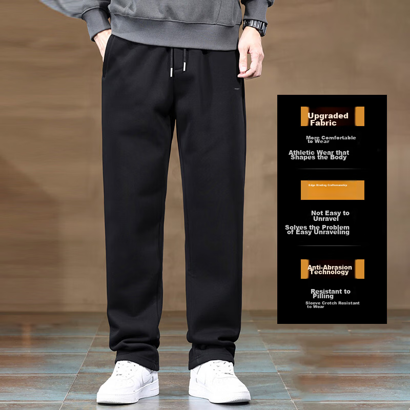 JEEP SPIRIT Ice Silk Pants for Men, Summer Quick-Dry Sports Trousers, Breathable Pants, Outdoor Straight-Leg Casual Pants for Men, Black XL 5