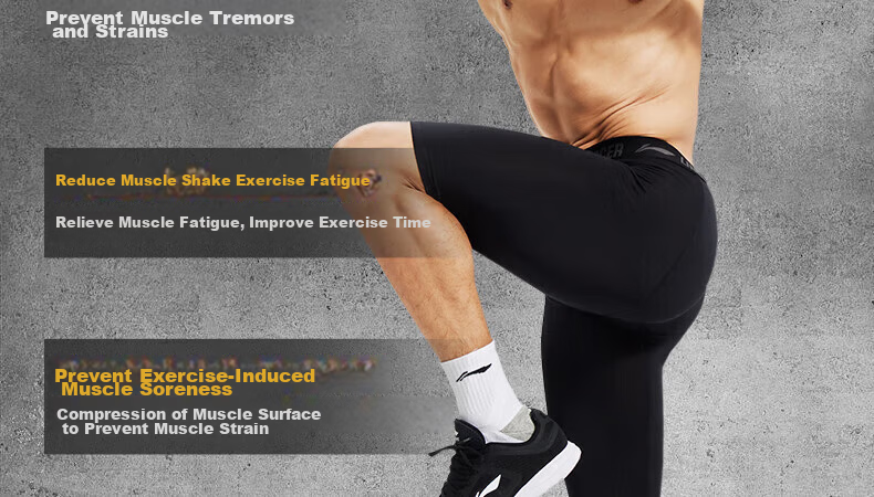 LI-NING Men's Compression Shorts Four-Season Sports Fitness Quick-Dry High-Elastic Training Base Layer Pants 10