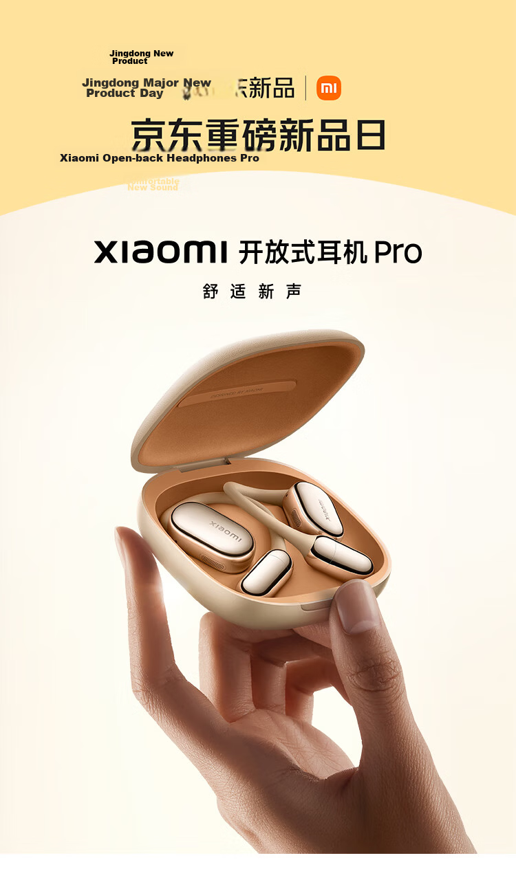 MI Xiaomi Open-Ear Pro 5-Driver Lightweight Bluetooth Earphones Ear-Hook Silver for Android and Apple Phones 1