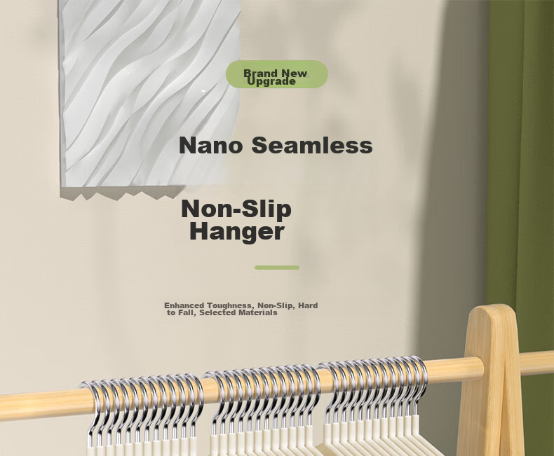 40,000 KM Household Non-Slip No-Trace Clothes Hangers, Dual-Use for Dry and Wet Clothes, 20 White Pieces 1