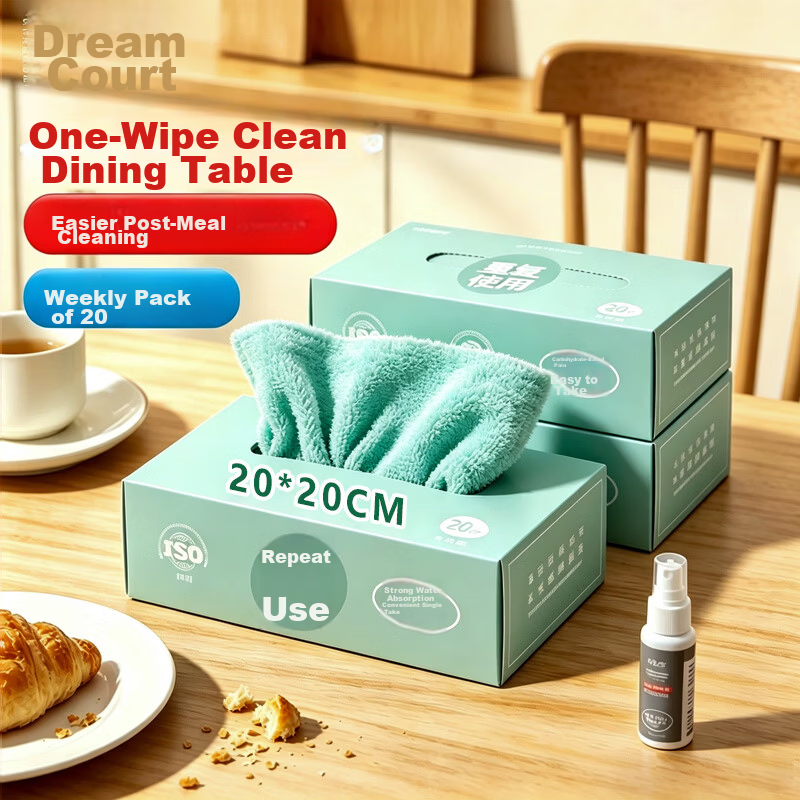 Mengtin Disposable Lazy Dish Cloth 20x20cm 20 Sheets Thickened Washable Weekly Kitchen Cleaning Cloth