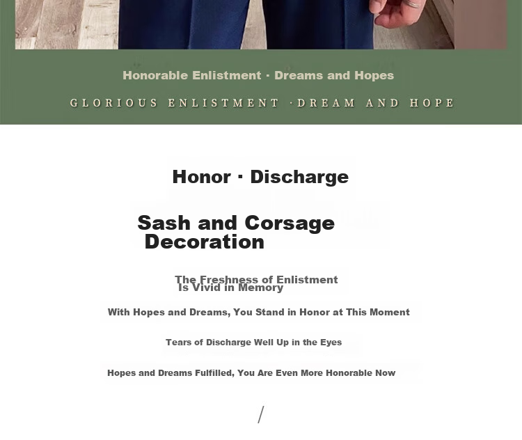 Extreme Space Honorably Discharged Ribbon + Corsage Set Military Honorably Discharged Ceremony Satin Ribbon with Gold Edges and Red Flower 3