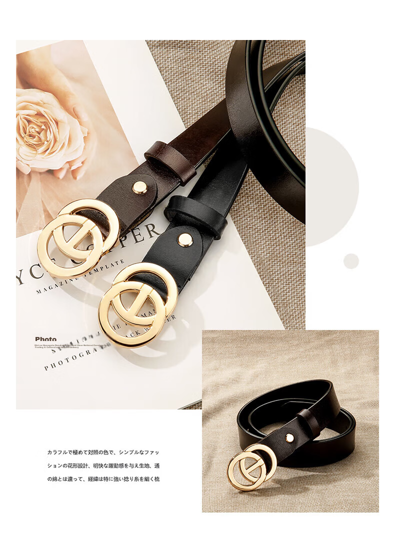 CARTELO Ladies' Leather Belt, Decorative Thin Strap, Fashionable Casual Versatile Gift for Girlfriend 4