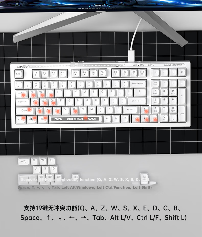 HP K120 Mechanical Feel Wireless Wired Tri-Mode Gaming Office Keyboard Universal High-Value 14