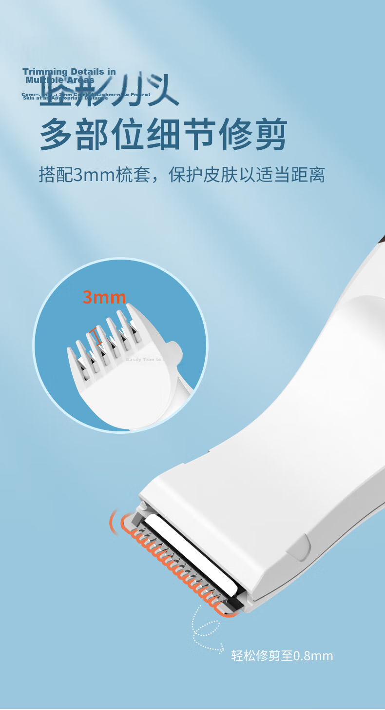 MKS Electric Waterproof Private Area Hair Trimmer Shaver Armpit Leg Sideburns Groomer Anal Body Hair Multifunctional Hair Removal Device NV8618F 13