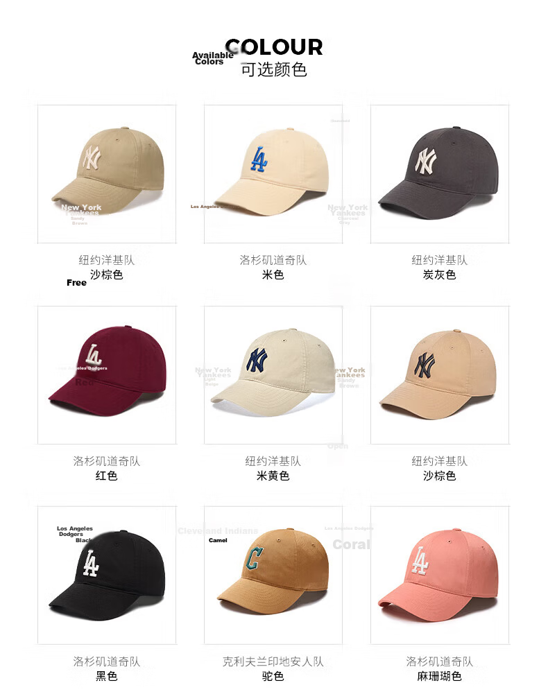 MLB Baseball Cap for Men And Women, Couples' Soft Top Cap, Casual Sports Hat for All Seasons, 3ACP6601N-07RDS 8