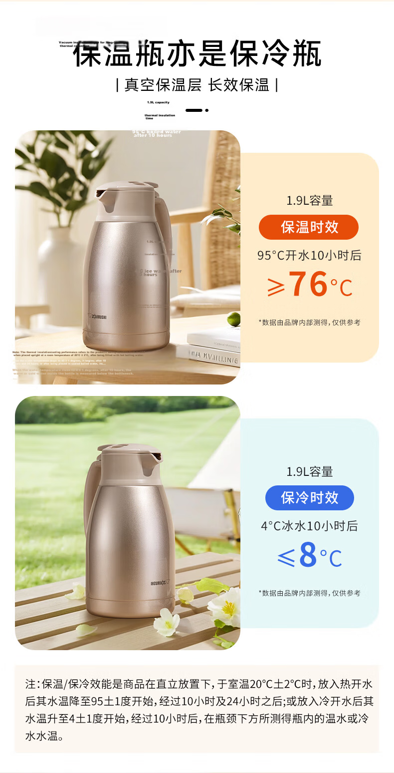 ZO JIRUSHI Large Capacity Insulated Water Bottle Stainless Steel Thermos Warm Water Jug Hot Water Bottle for Home And Office Use 1.5L S H-A15C 3