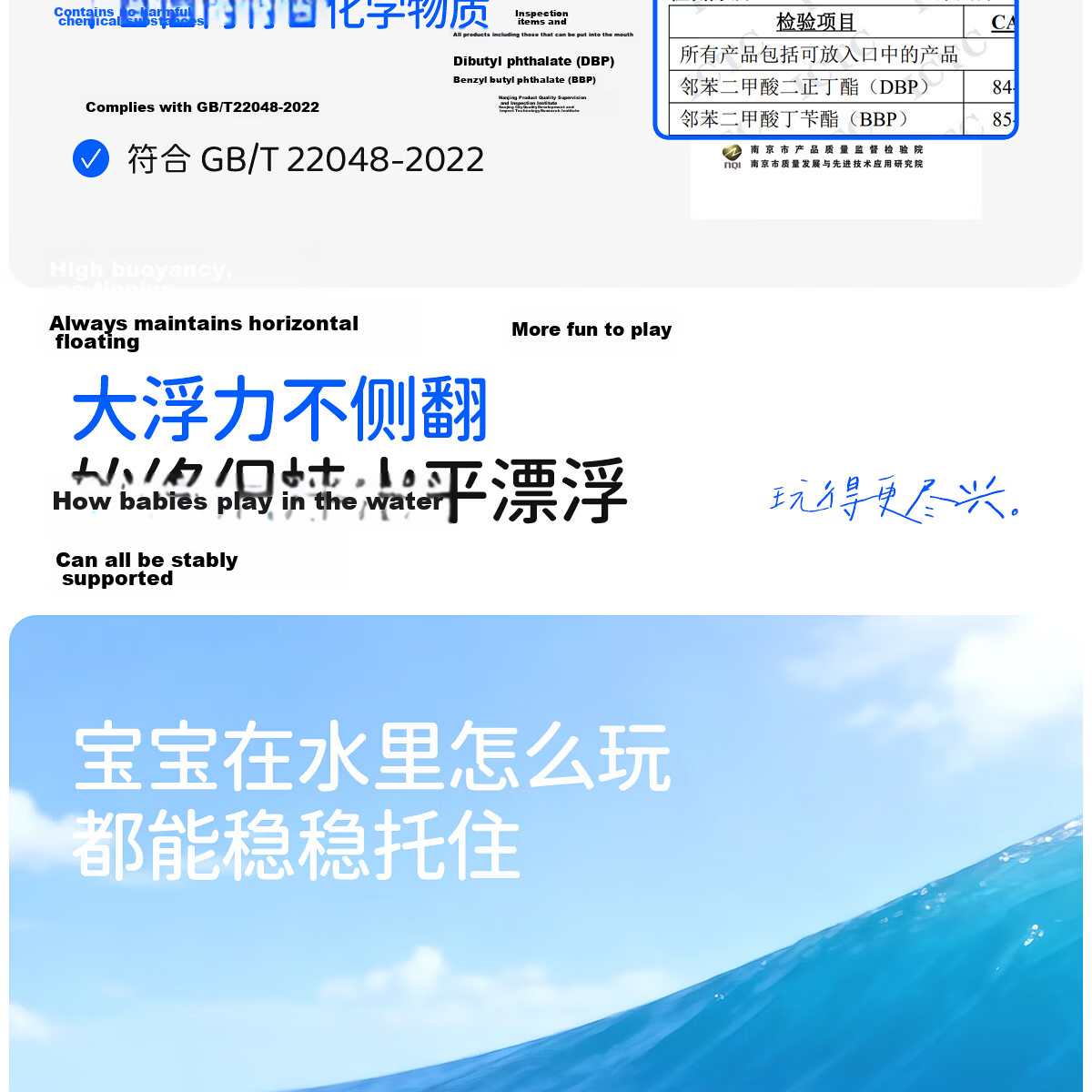 361° Children's Swim Ring for Boys And Girls, Swimming Training Armpit Float for Beginners, Cute Inflatable Leak-Proof Thickened Life Buoy 6