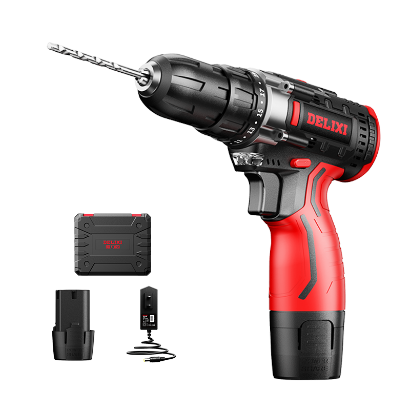 Delixi Electric Cordless Drill Lithium Battery Drill Electric Screwdriver Household Rechargeable Hand Drill Electric Screwdriver Electric Tool Kit Set