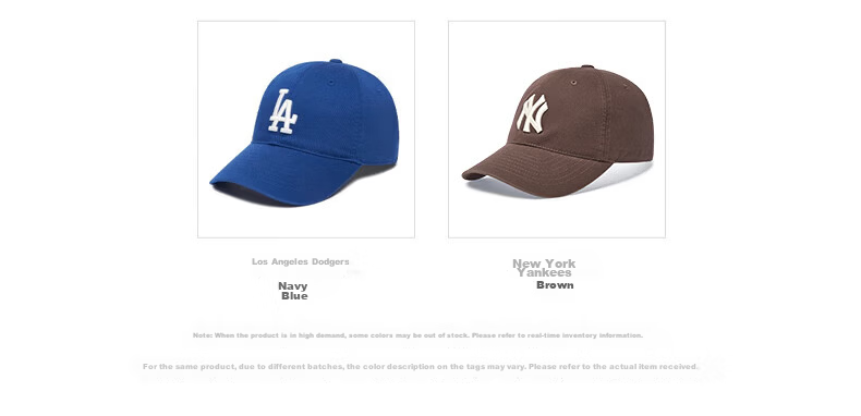 MLB Baseball Cap for Men And Women, Couples' Soft Top Cap, Casual Sports Hat for All Seasons, 3ACP6601N-07RDS 10