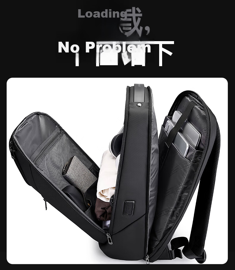 Bange Men's Large Capacity Backpack Business Travel Bag College Student 17.3-inch Laptop Backpack Double Shoulder Bag Black Gift 19
