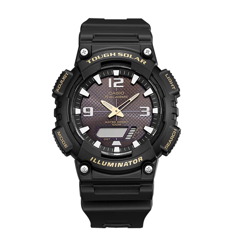 CASIO Men's Solar-Powered Waterproof Shockproof Sports Electronic Smart Watch Japanese-Korean Style Gift for Boyfriend AQ-S810WC-7A