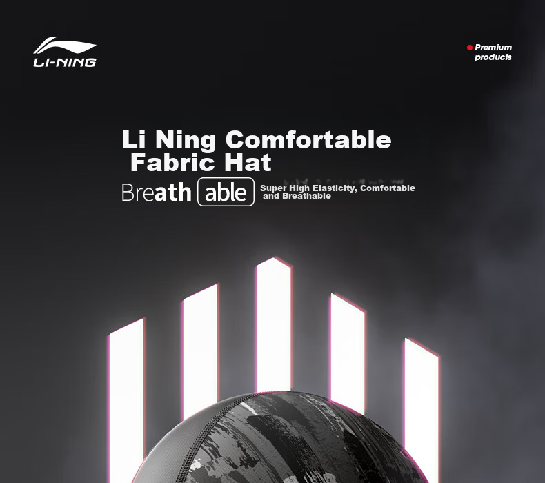Li-Ning Swim Cap for Men And Women with Long Hair, Comfortable Fabric Swimming Cap, Fashionable Ear Protection, Non-Binding Headband with Printed Design, Swim Cap 6282 Blue 1