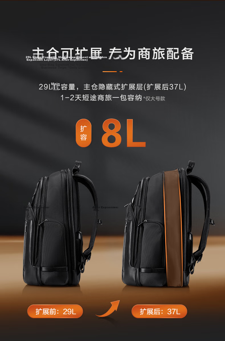 Xinxiuli Large Coffee Bag Men's Backpack, 14-Inch Laptop Bag, Business High-End Casual Commuter Birthday Gift, KO1 6