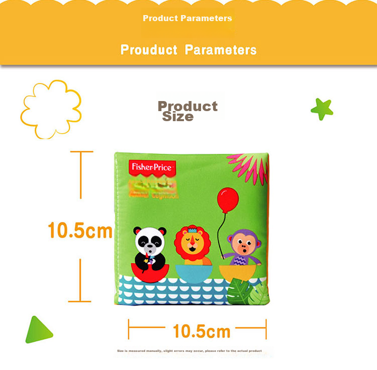 Fisher-Price Baby Cloth Book Set 6pcs Infant Toddler Early Education Toys Numbers Shapes Enlightenment Birthday Gift 18