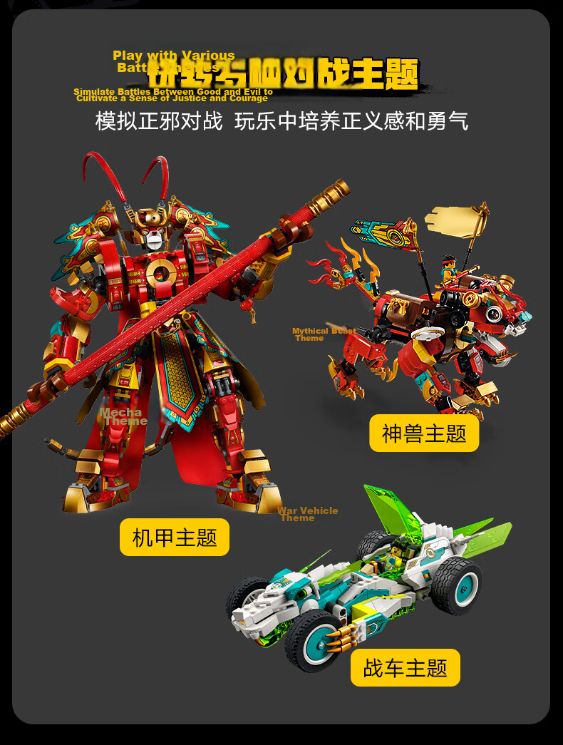 LEGO Building Blocks Wukong Little Hero 80045 Monkey King Transforming Mecha Kids Toy Birthday Gift for Boys and Girls 15
