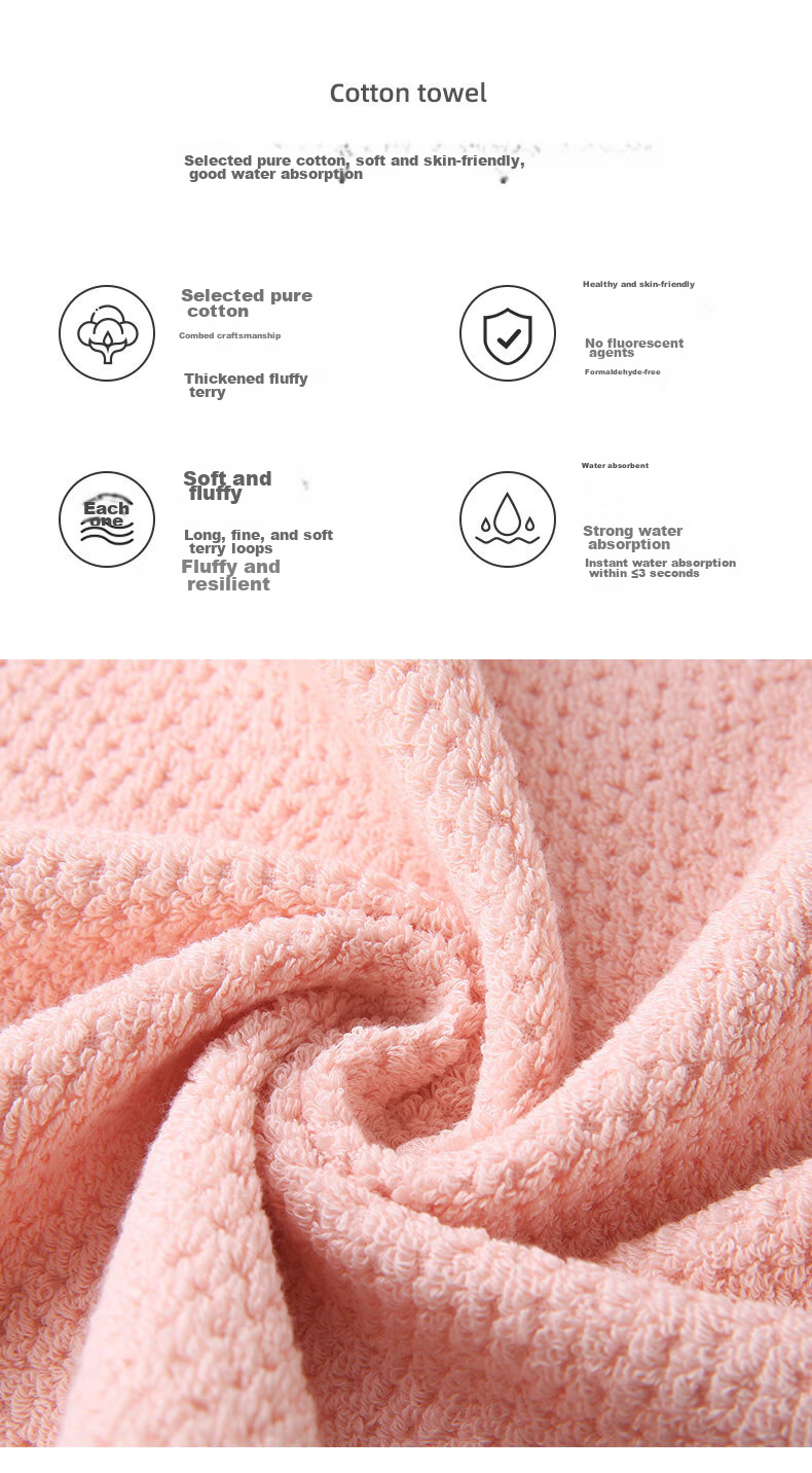 KING SHORE Towels, Antibacterial Xinjiang Cotton Pure Cotton Anti-Mite Face Towels, 3 Pieces, Orange/gray/yellow, 70*34cm, 100g/piece 3