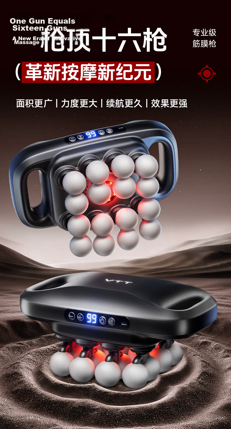 VTT [Germany] S12 Powerful Golden Finger Fascia Gun with Heat Therapy, Kneading for Shoulder, Neck, Legs And Waist, Full-Body Muscle Massage, Multi-Head Neck Massager, Massage Device, Birthday Gift for Men And Wome 11