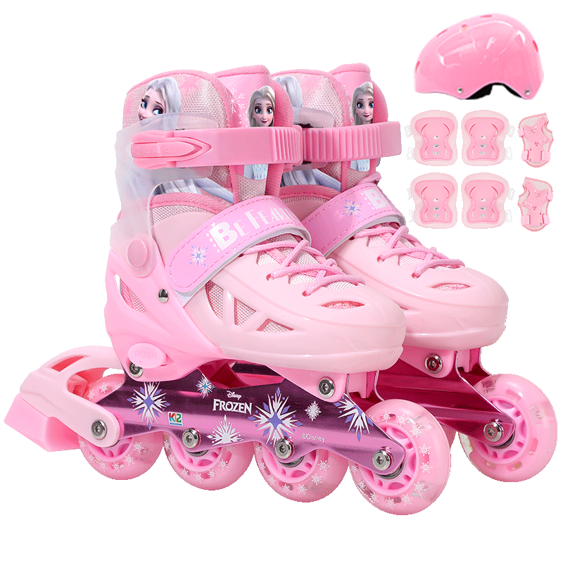 Disney Adjustable Kids Safety Easy-Learn Roller Skates Inline Ice Skates Pink Frozen Gift