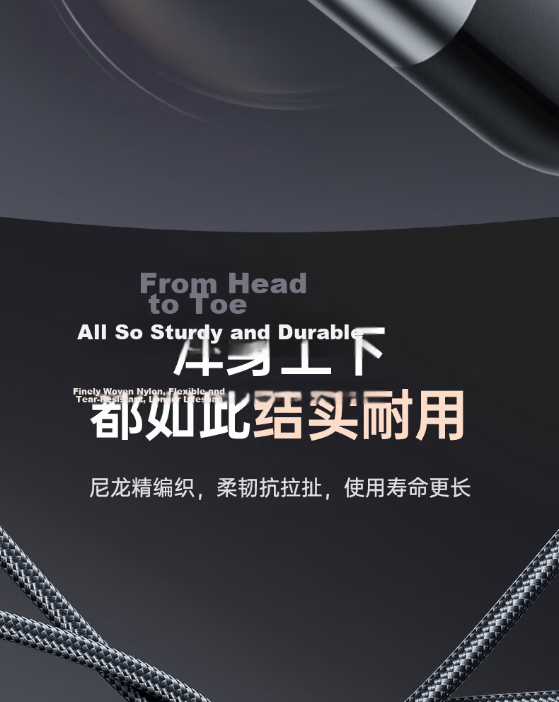 3-in-1 Fast Charging Cable Type-C to Apple Huawei Oppo Xiaomi Vivo Android Phones 1m Black 14