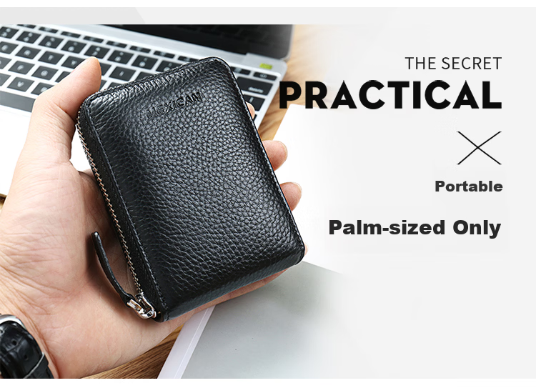MEXICAN Men's Card Holder, Anti-Magnetic, Anti-Theft, Top-Layer Cowhide, Bank Card Wallet, Driver's License Holder, Horizontal Style Document Case 4