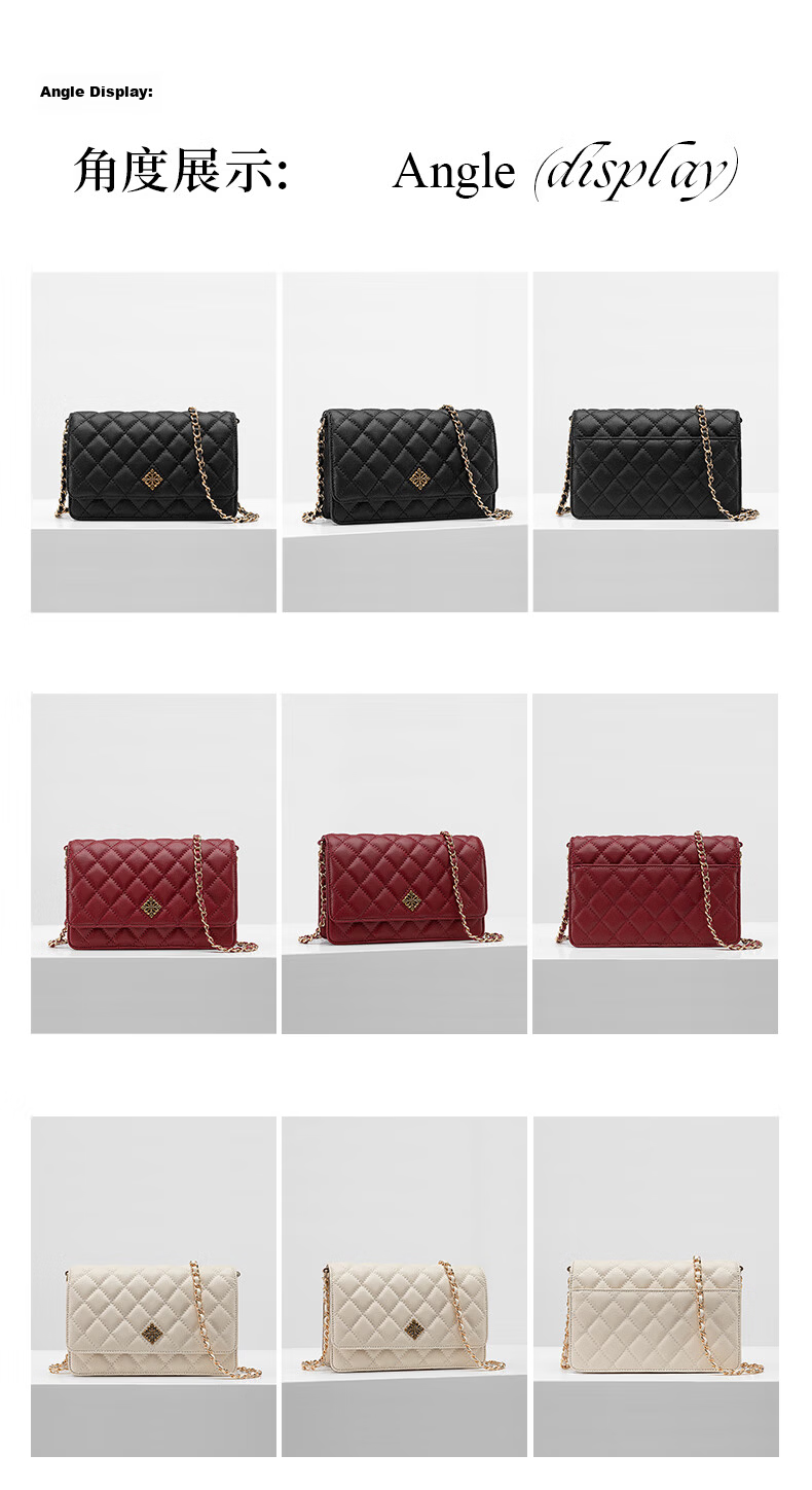 VANESSA HOGAN VH Women's Aurora Quilted Luxury Elegant Versatile Small Chanel Style Chain Shoulder Crossbody Bag Birthday Gift 8