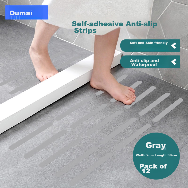 Omai Bathroom Anti-Slip Sticker Stair Step Anti-Slip Tape Toilet Floor Non-Slip Strip Transparent 5cm x 5m